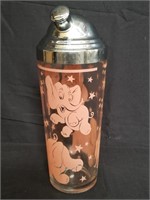 Vintage Pink Elephant cocktail shaker by