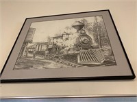 Signed train art.