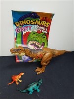 Giant dinosaur coloring and activity book and toy