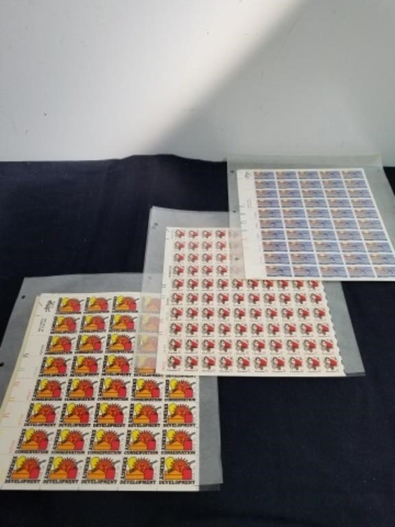Six sheets of vintage 13 cent stamps