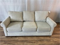 Pale Grey Roll Arm Upholstered Sofa