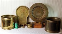 Brass Lot - Buckets, Plates, Candle, Middle East