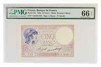 France. Gem Series 1933 5 Francs