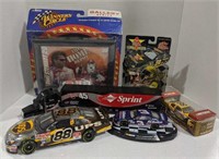 Flat of Nascar collectibles