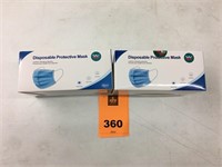 2 Packs of 50 Disposable Protective Masks