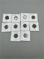 10 Wheat Pennies 1918-1937
