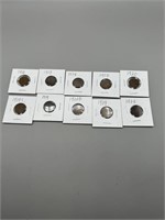 10 Wheat Pennies 1908-1939