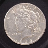 US Coins 1926 Peace Silver Dollar, Circulated