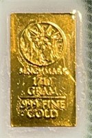 1/10 Gram .999 Fine Gold Bar Ser#720360