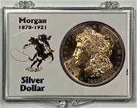 1880-S Morgan Silver Dollar-Obverse Gold Toning