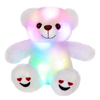 BSTAOFY Light up Plush White Teddy Bears Loving Sm
