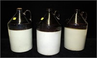 3- Stoneware jugs, approximately 1 gallon each