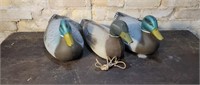 2 Ariduk Plastic Decoy Duck & Vintage Paper Mache