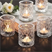 NITIME Clear Votive Candle Holders Set of 12