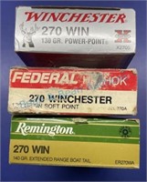 270 Win ammunition three full boxes