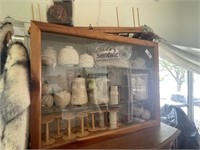 Sewing Display Cabinet with contents