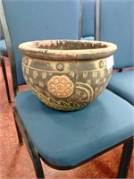 Large clay pot planter