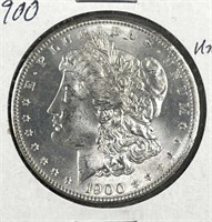 1900 Morgan Silver Dollar, Uncirculated w/ Luster