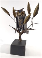 Willem J Degroot MCM Brass Owl Sculpture