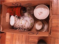 Box of vintage mostly china including a
