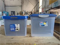 Two Bankers Boxes Portable Plastic Filing