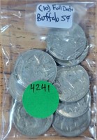 10 MIXED FULL DATE BUFFALO NICKELS