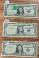 1957, 57-A, 57-B U.S. $1 SILVER CERTIFICATES