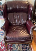 LEATHER FIRESIDE CHAIR