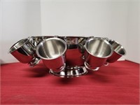 Stainless Steel Punch Bowl with 12 Cups and Ladle
