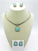 Vintage Sterling Turquoise Set