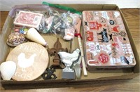 Tin w/Sewing Items & Misc