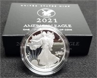 2021-W Proof Silver Eagle w/ Case & COA