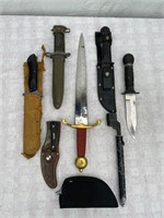 Vtg Lot of Survival Knives & Bayonets