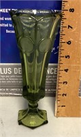 Green coin glass vase