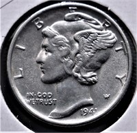 1941 MERCURY DIME CHOICE BU