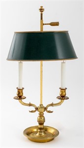 French Empire Style Two-Light Bouillotte Lamp