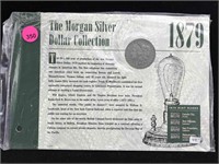 1879 Silver morgan dollar with info folder