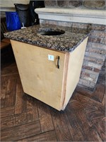 Granite Top Trash Receptacle w bin