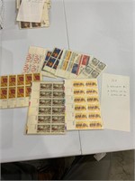 lot of 10 cent us vintage stamp plate blocks