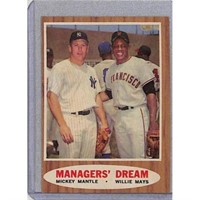 1962 Topps Managers Dream Mays/mickey Mantle
