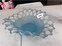 antique satin glass bowl