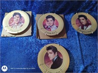 Gold record Elvis Presley collector plates + paper