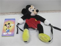 21" Mickey Mouse Backpack & Book Some Wear