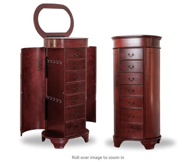 Alveare Home Delilah Oval Armoire, Cherry