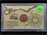 Cased 1808 Shipwreck Coin - X-Cash - With Info