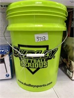 Dudley sports softball bucket with a few