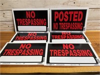 6 NO TRESPASSING SIGNS