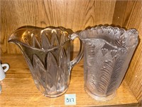 1880s ANTIQUE PATTERN GLASS PITCHERS