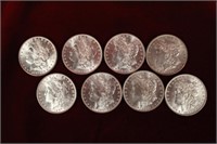 8pcs Morgan Silver Dollar Lot (6) 1887, (2) 1883