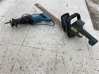 Reciprocating Saw & Electric Hedge Trimmer (both